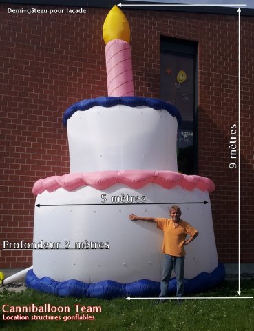 gâteau demi façade, 3 x 5 x 9 m
